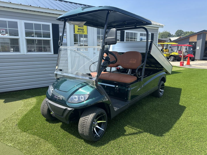 2023 ICON EV i20U - Carro de golf eléctrico utilitario 2 plazas con cama volquete - Hunter Green