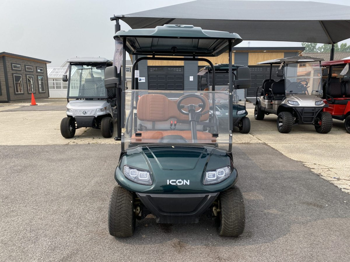 2023 ICON EV i20U - Carro de golf eléctrico utilitario 2 plazas con cama volquete - Hunter Green