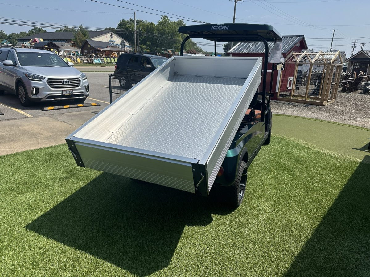 2023 ICON EV i20U - Carro de golf eléctrico utilitario 2 plazas con cama volquete - Hunter Green