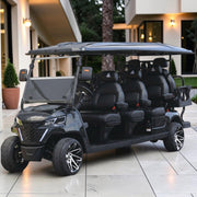 Jet Black 8-Seater Electric Golf Cart - 48V 206Ah Extended-Range Lithium