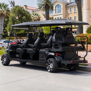 Jet Black 8-Seater Electric Golf Cart - 48V 206Ah Extended-Range Lithium