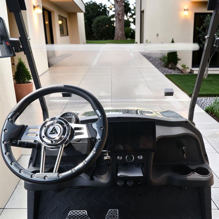 Jet Black 8-Seater Electric Golf Cart - 48V 206Ah Extended-Range Lithium