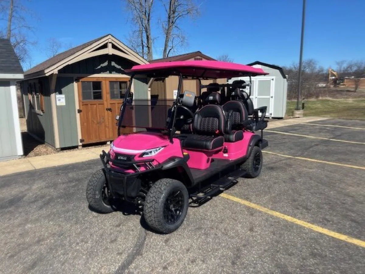 Venom EV Strike 6 Super Pink - Carro de golf eléctrico premium de 6 plazas