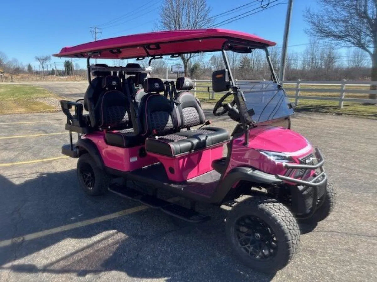 Venom EV Strike 6 Super Pink - Carro de golf eléctrico premium de 6 plazas