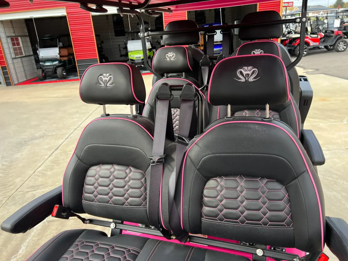 Venom EV Strike 6 Super Pink - Carro de golf eléctrico premium de 6 plazas