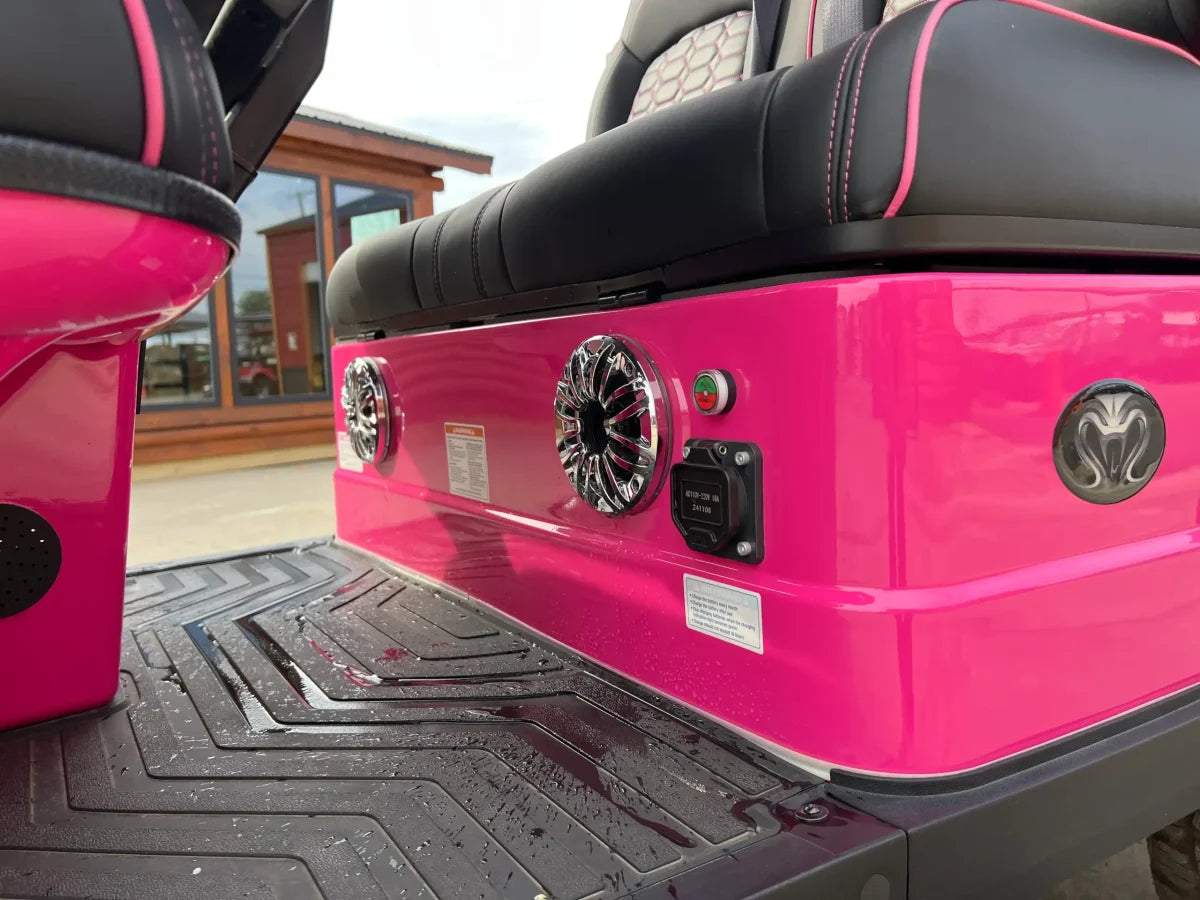 Venom EV Strike 6 Super Pink - Carro de golf eléctrico premium de 6 plazas