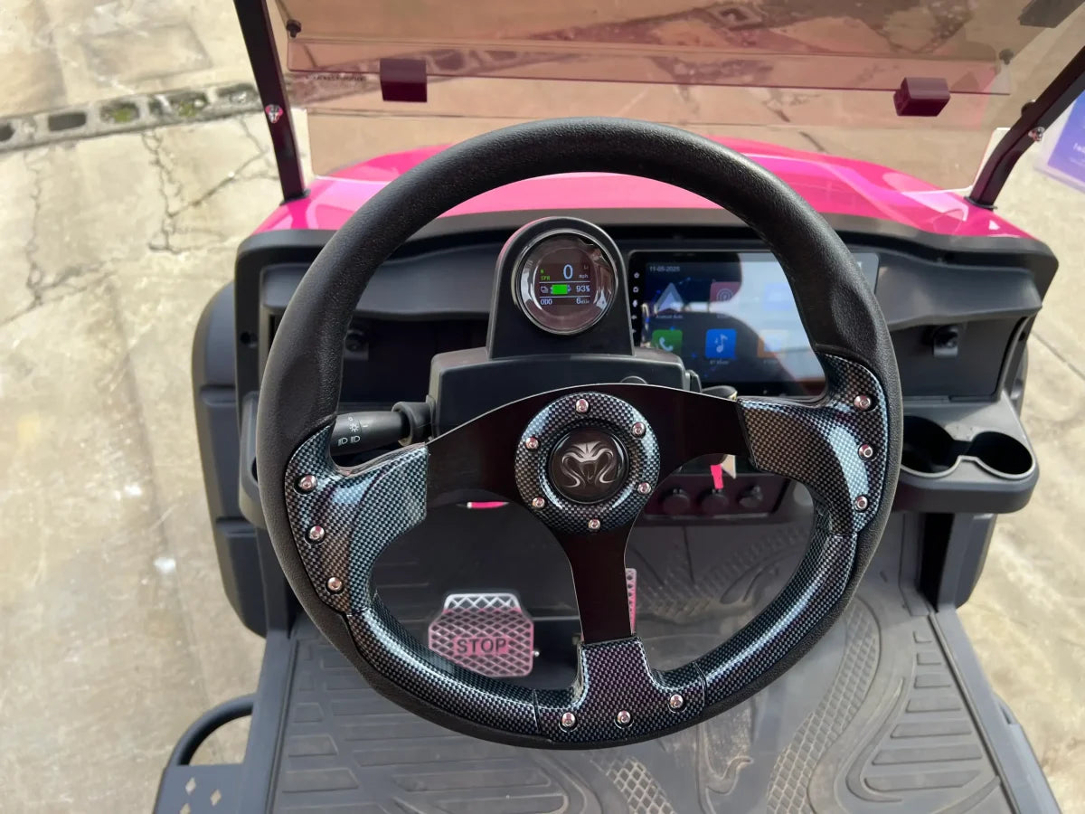 Venom EV Strike 6 Super Pink - Carro de golf eléctrico premium de 6 plazas