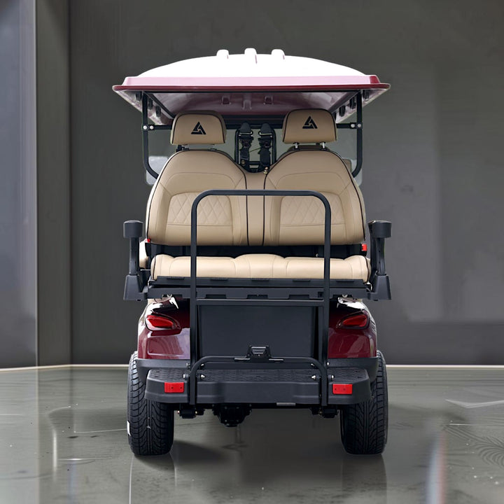 Wine Red 8-Seater Electric Golf Cart | 48V 206Ah Extended-Range Lithium | Beige Seats