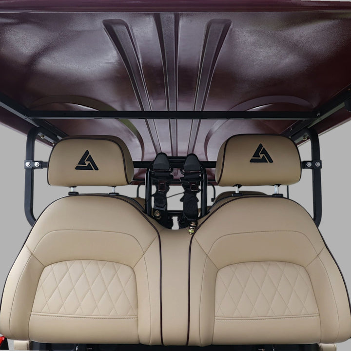 Wine Red 8-Seater Electric Golf Cart | 48V 206Ah Extended-Range Lithium | Beige Seats
