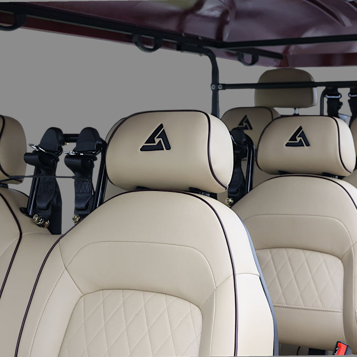 Wine Red 8-Seater Electric Golf Cart | 48V 206Ah Extended-Range Lithium | Beige Seats