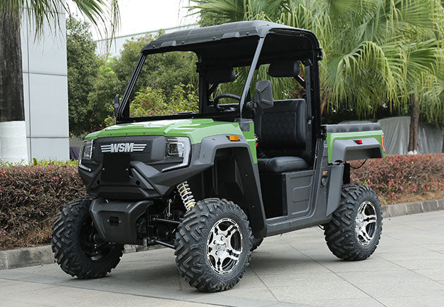 WSM RTX 1100 - Carro de golf/utilitario eléctrico 2 asientos con plataforma basculante y aprobación vial